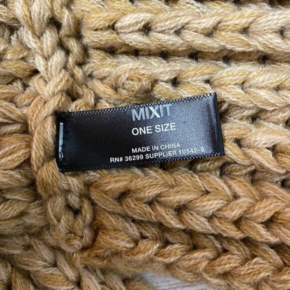 Mixit chunky knit tan infinity scarf one size - Picture 5 of 8